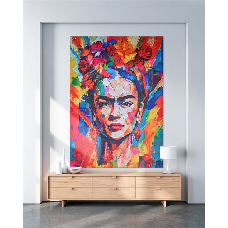 Frida Power Loom Polyester Red/Multi 10'x10' Square Area Rug