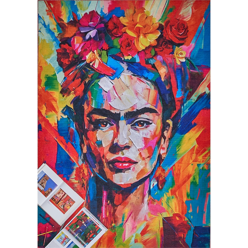 Frida Power Loom Polyester Red/Multi 2'6