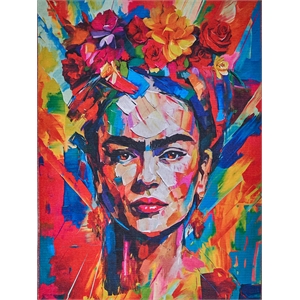 Frida Power Loom Polyester Red/Multi 6'x9' Area Rug