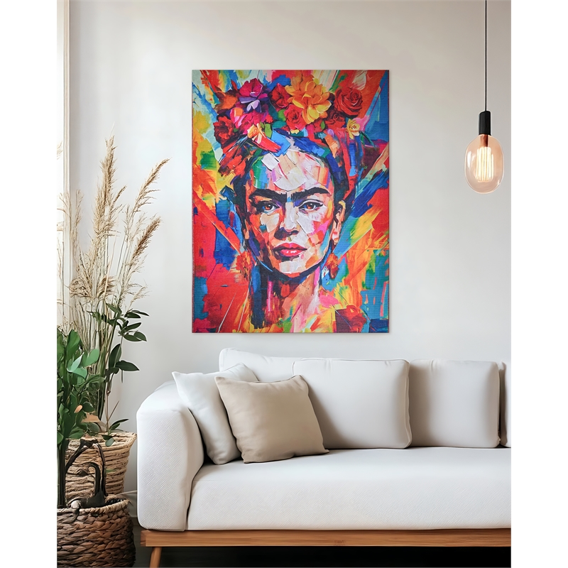 Frida Power Loom Polyester Red/Multi 8'x8' Square Area Rug