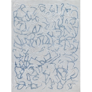 Goudy Handloomed Wool/Bamboo Silk Blue 8'x10' Area Rug