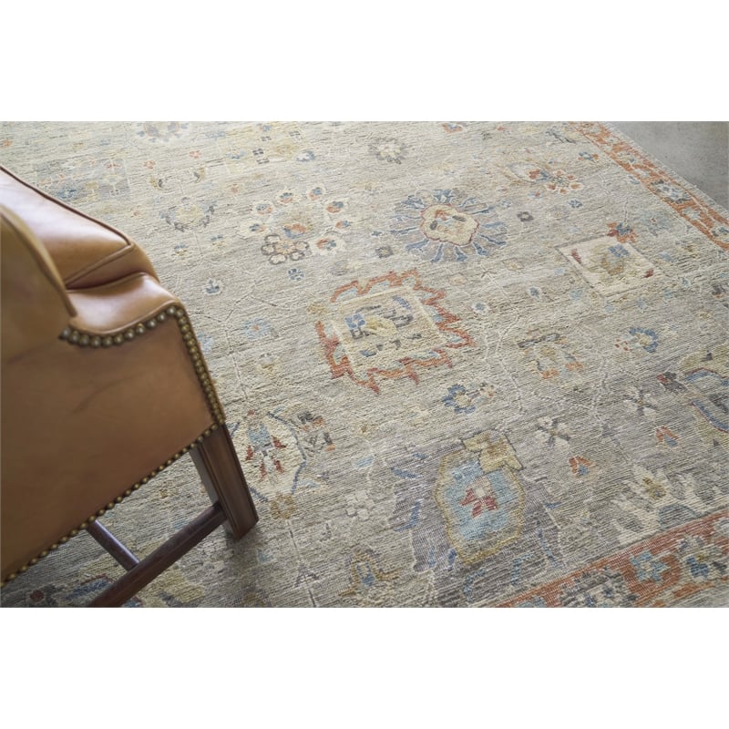 Heirloom Hand-Knotted New Zealand Wool Beige/Rust 8'x10' Area Rug