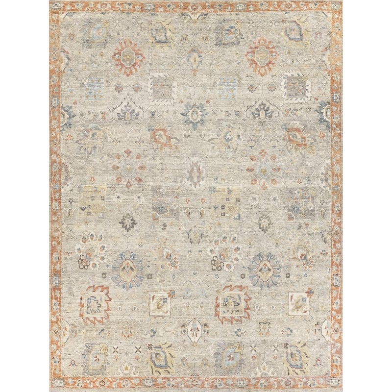 Heirloom Hand-Knotted New Zealand Wool Beige/Rust 8'x10' Area Rug