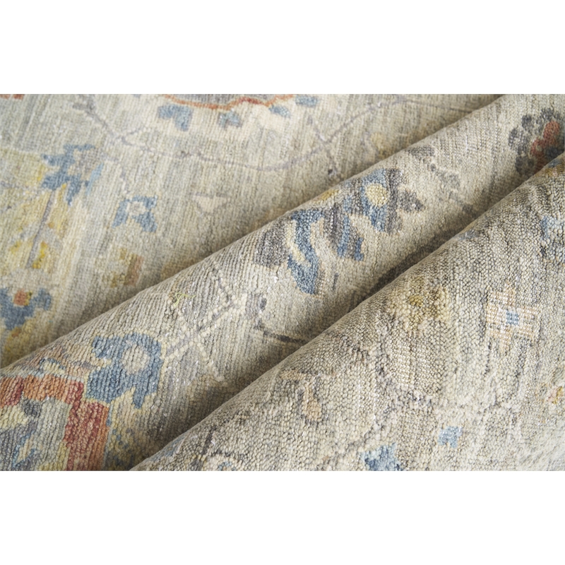 Heirloom Hand-Knotted New Zealand Wool Beige/Rust 9'x12' Area Rug