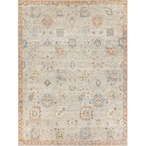 Heirloom Hand-Knotted New Zealand Wool Beige/Rust 9'x12' Area Rug
