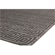 Greek Key Hand-Knotted Wool/Viscose Dark Gray 6'x9' Area Rug