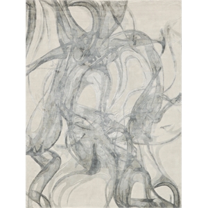 Gianni Handloomed Wool/Bamboo Silk Gray/Silver 6'x9' Area Rug