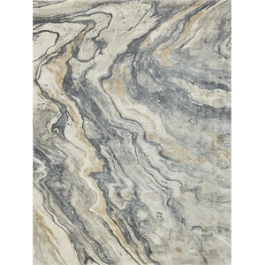 Gianni Handloomed Wool/Bamboo Silk Gray/Gold 10'x14' Area Rug