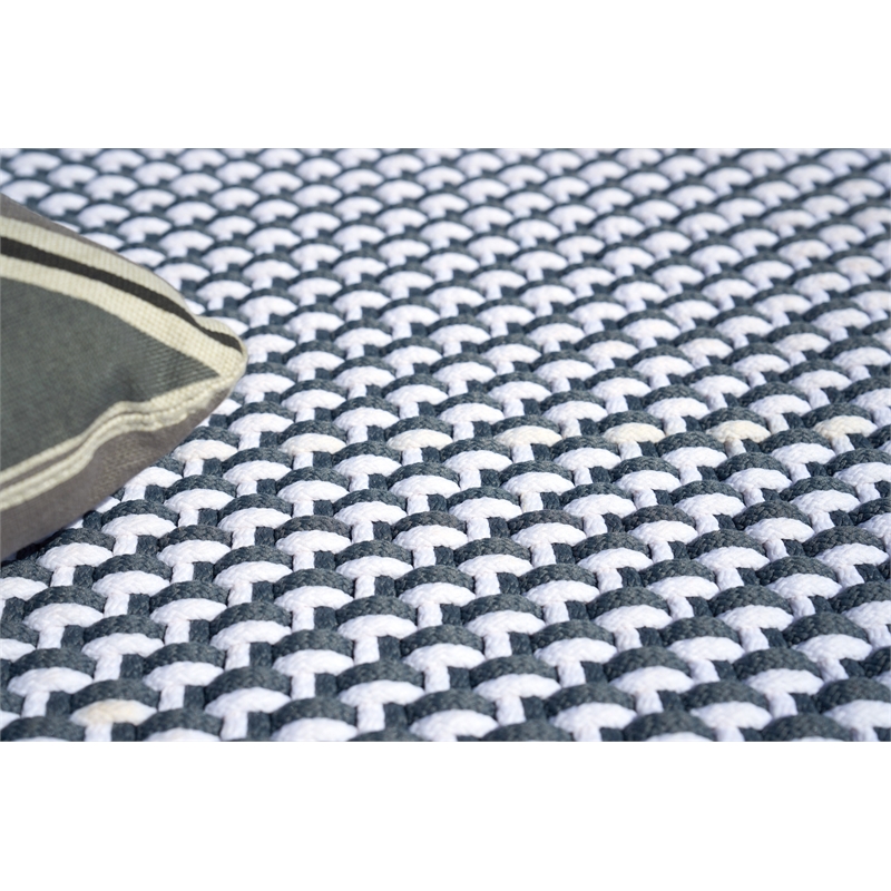 Harbor Flatweave Polypropylene White/Gray 6'x9' Area Rug