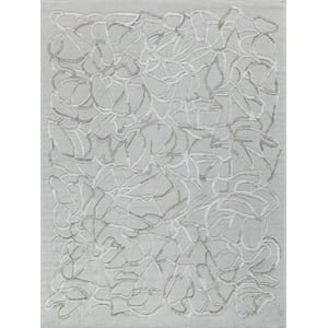 Goudy Handloomed Wool/Bamboo Silk Ivory/Beige 6'x9' Area Rug