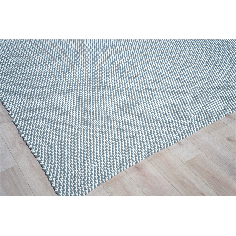 Harbor Flatweave Polypropylene Silver/White 6'x9' Area Rug