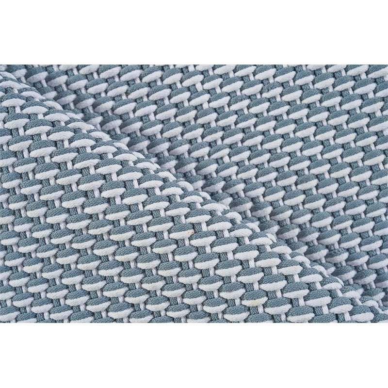 Harbor Flatweave Polypropylene Silver/White 6'x9' Area Rug