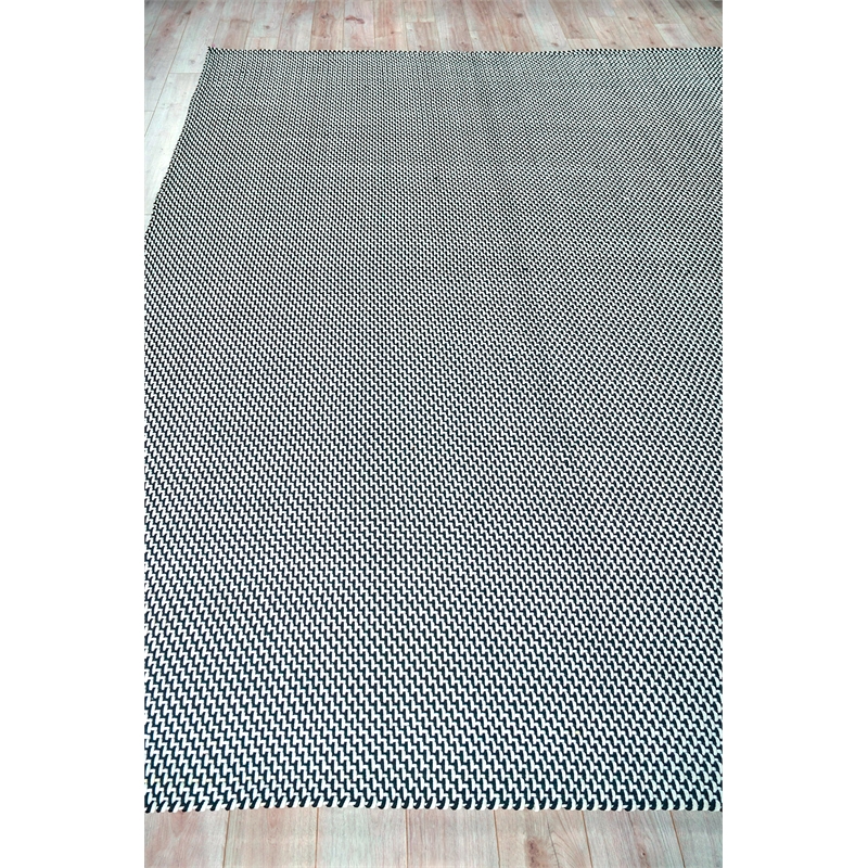 Harbor Flatweave Polypropylene White/Black 6'x9' Area Rug