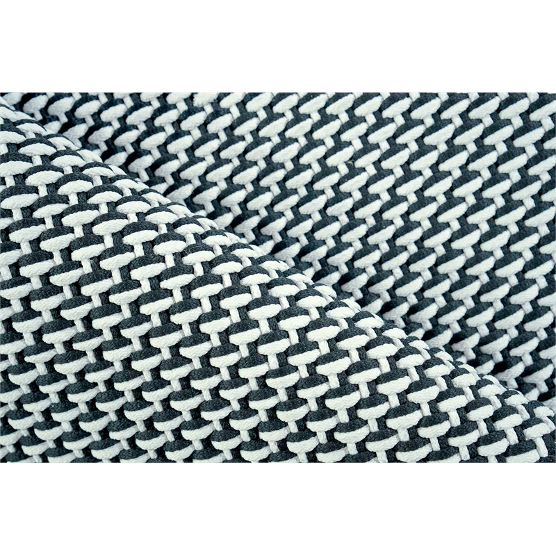 Harbor Flatweave Polypropylene White/Black 6'x9' Area Rug