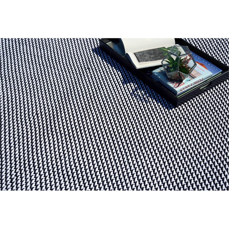 Harbor Flatweave Polypropylene White/Black 6'x9' Area Rug