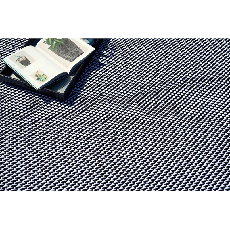 Harbor Flatweave Polypropylene White/Black 6'x9' Area Rug
