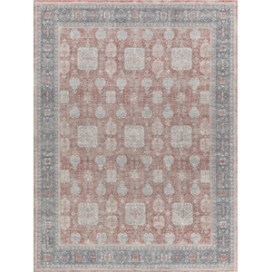 Heritage Power Loom Polyester/Acrylic Red/Navy 9'x12' Area Rug