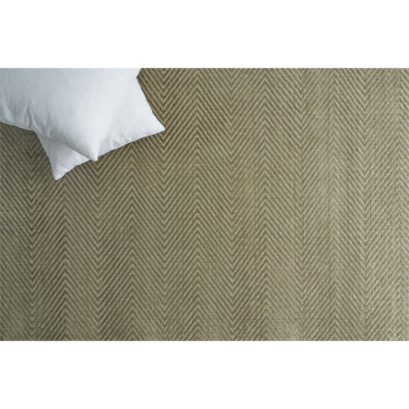 Honeycomb Handloomed Viscose Khaki 6'x9' Area Rug