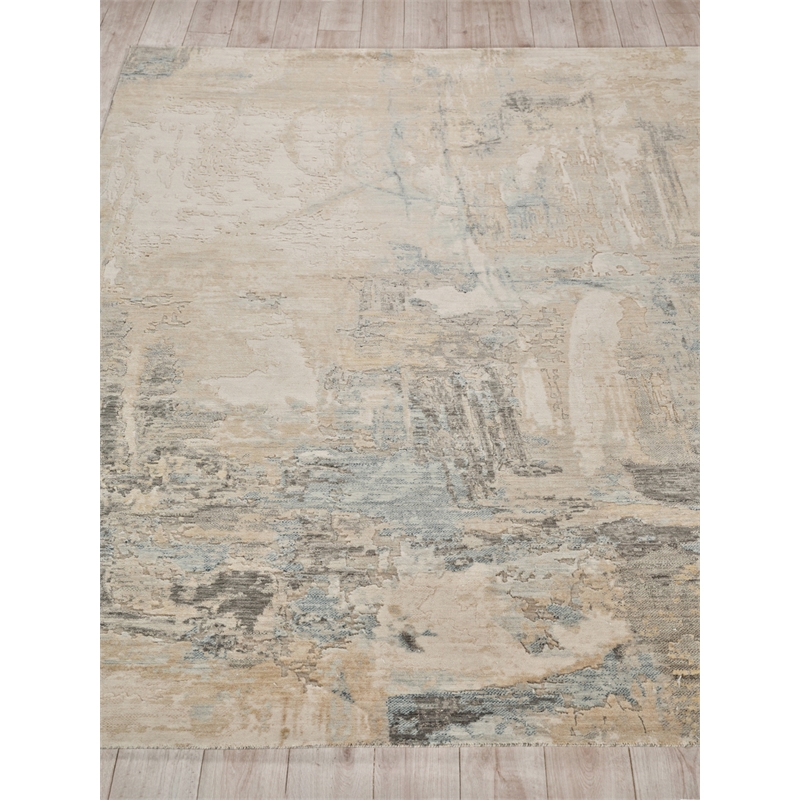 Infinity Power Loom Wool/Nylon Ivory/Blue/Terracotta 10'x14' Area Rug