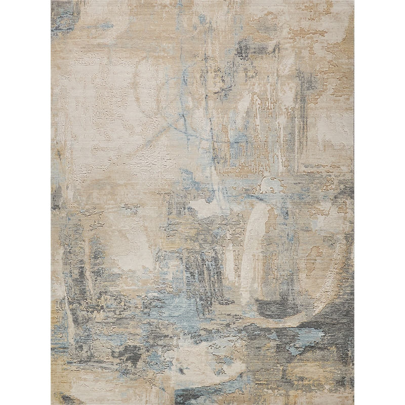 Infinity Power Loom Wool/Nylon Ivory/Blue/Terracotta 12'x15' Area Rug