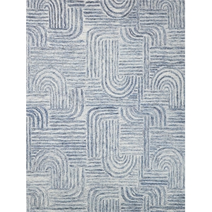 Juno Hand-Tufted New Zealand Wool Blue/Ivory 5'x8' Area Rug