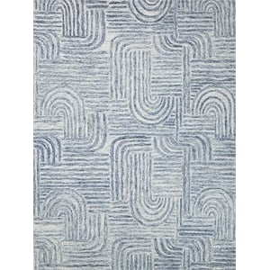 Juno Hand-Tufted New Zealand Wool Blue/Ivory 8'x10' Area Rug