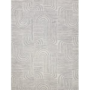 Juno Hand-Tufted New Zealand Wool Gray/Ivory 10'x14' Area Rug