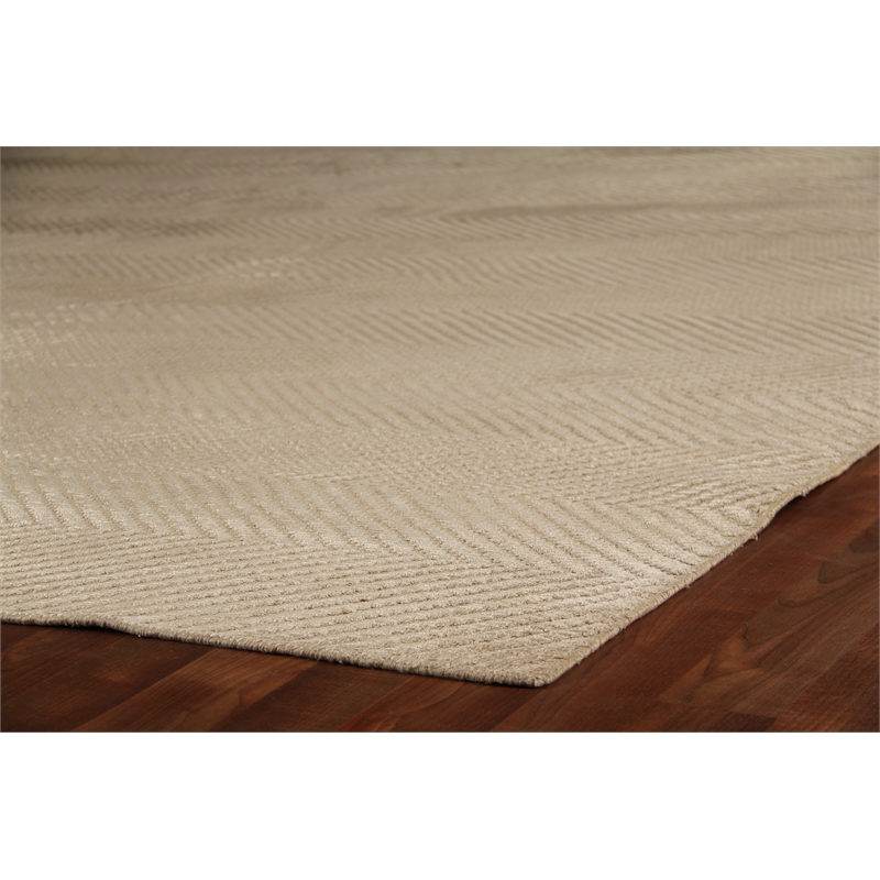 Honeycomb Handloomed Viscose Beige 14'x18' Area Rug