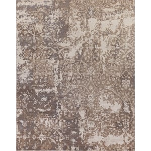 Hundley Hand-Knotted Wool/Bamboo Silk Silver/Gray 9'x12' Area Rug