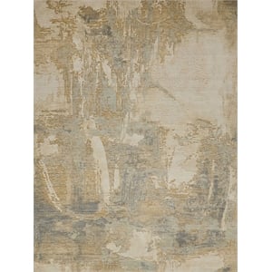 Infinity Power Loom Wool/Nylon Silver/Gray 9'x12' Area Rug