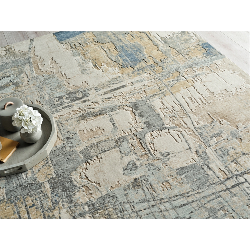 Infinity Power Loom Wool/Nylon Silver/Blue/Gray 2'6