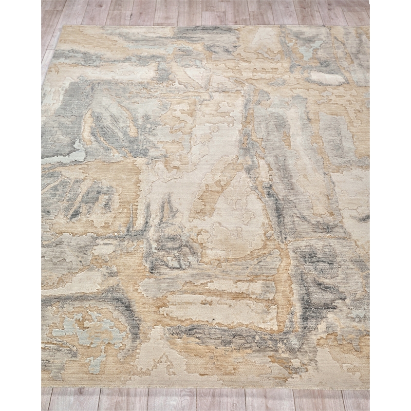Infinity Power Loom Wool/Nylon Gray/Silver 10'x14' Area Rug