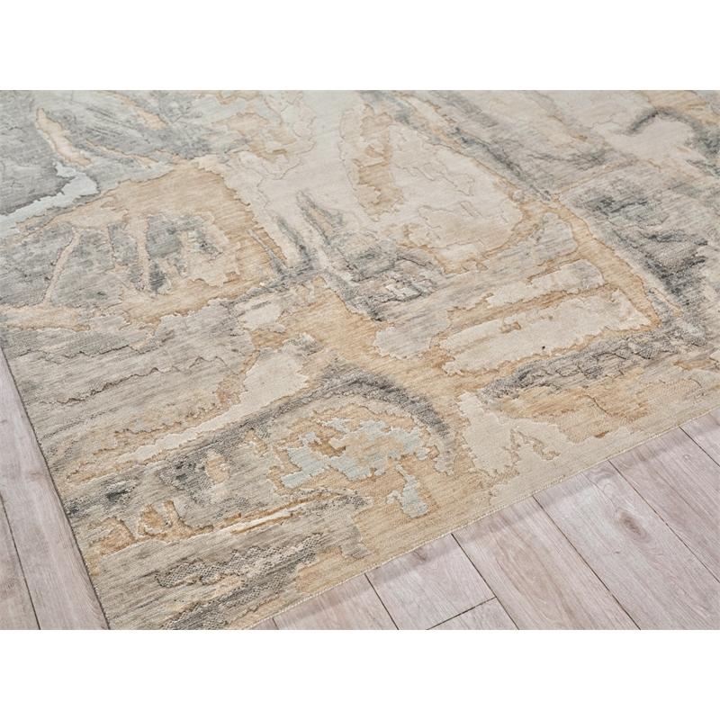 Infinity Power Loom Wool/Nylon Gray/Silver 12'x15' Area Rug