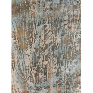 Koda Handloomed Bamboo Silk Blue/Brown 10'x14' Area Rug