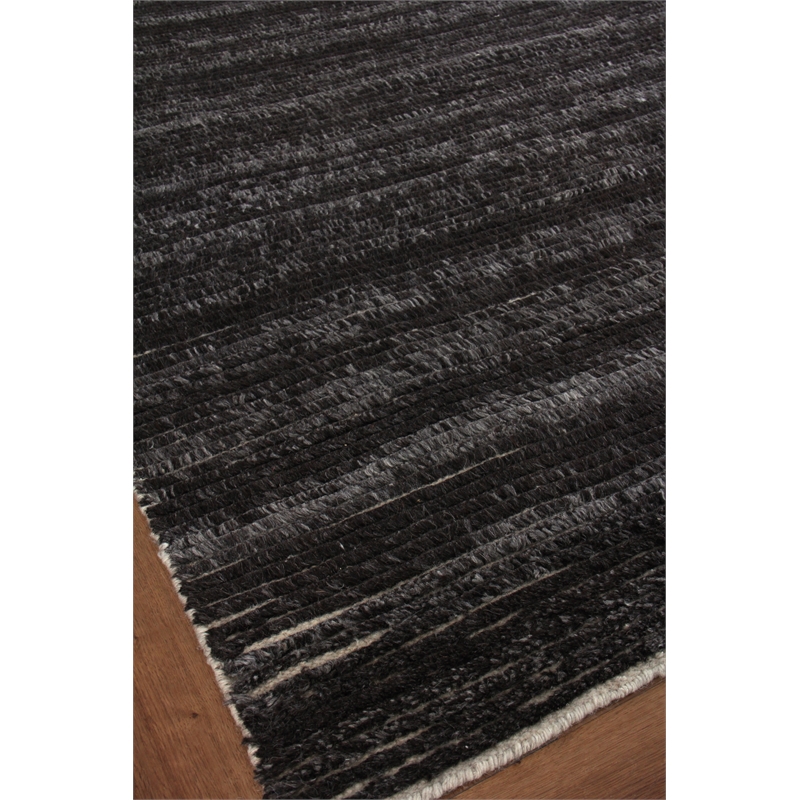 Kaza Hand-Knotted New Zealand Wool Charcoal/Brown 10'x14' Area Rug