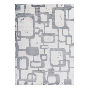Koda Handloomed Bamboo Silk Ivory/Light Blue/Silver 9'x12' Area Rug
