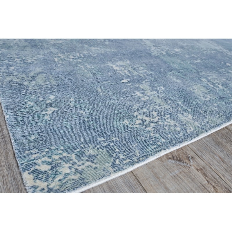 Laguna Handloomed Wool/Bamboo Silk Blue/Multi 5'x8' Area Rug