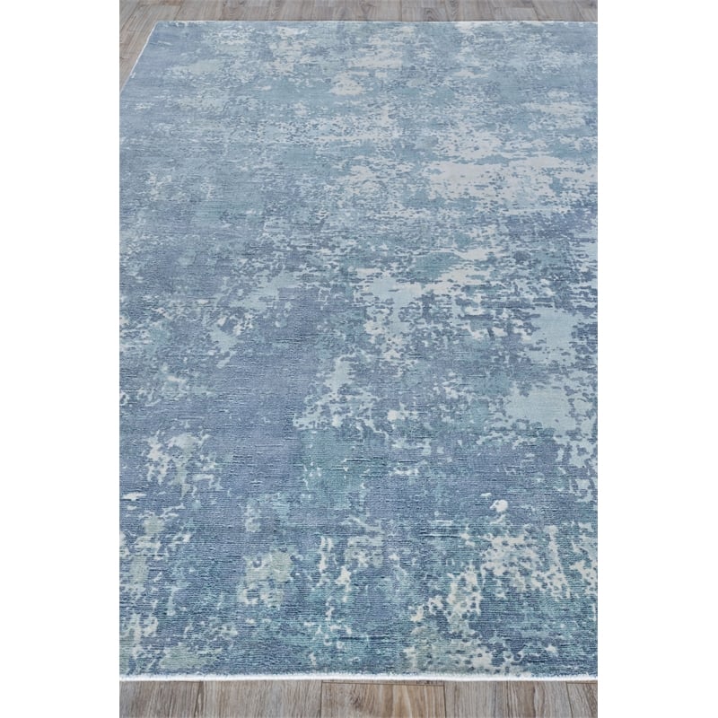 Laguna Handloomed Wool/Bamboo Silk Blue/Multi 9'x12' Area Rug