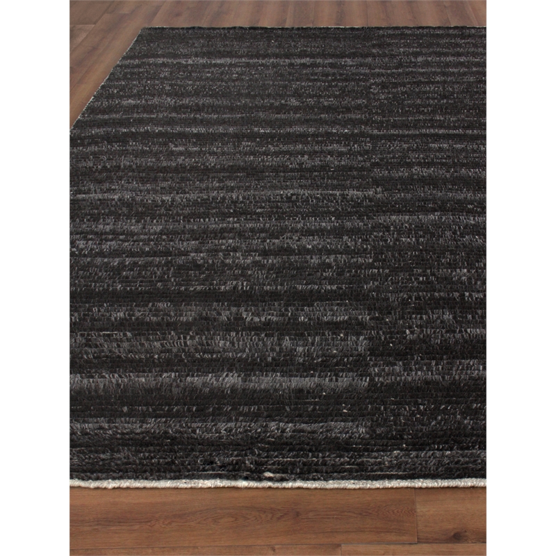 Kaza Hand-Knotted New Zealand Wool Charcoal/Brown 2'x3' Area Rug