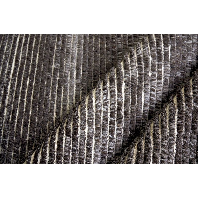 Kaza Hand-Knotted New Zealand Wool Charcoal/Brown 2'x3' Area Rug