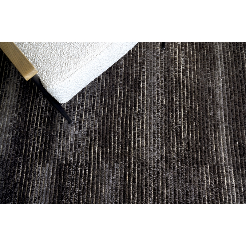 Kaza Hand-Knotted New Zealand Wool Charcoal/Brown 2'x3' Area Rug
