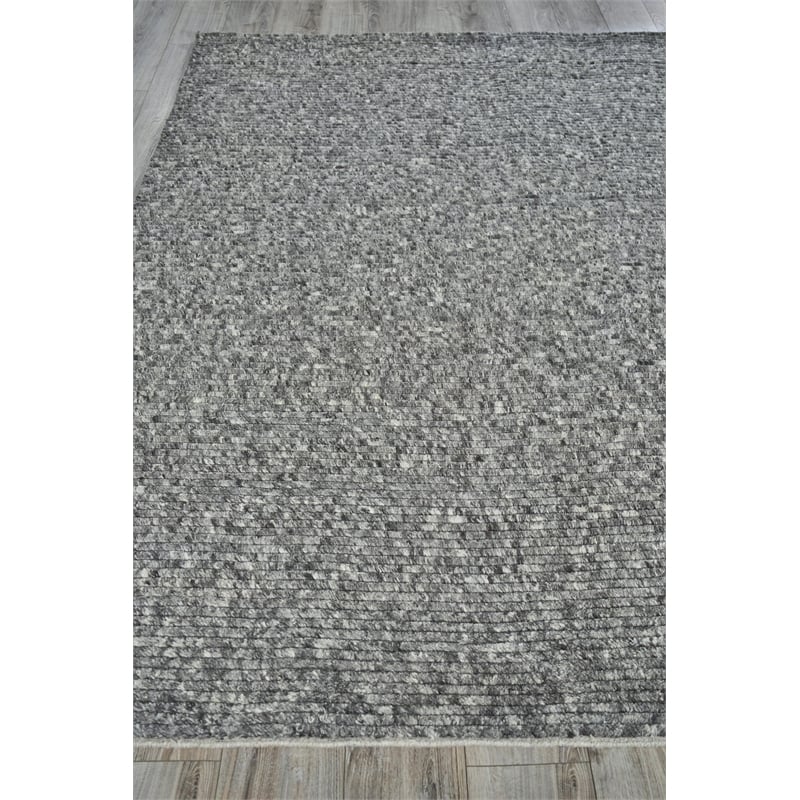 Kaza Handloomed New Zealand Wool Charcoal/Gray 14'x18' Area Rug