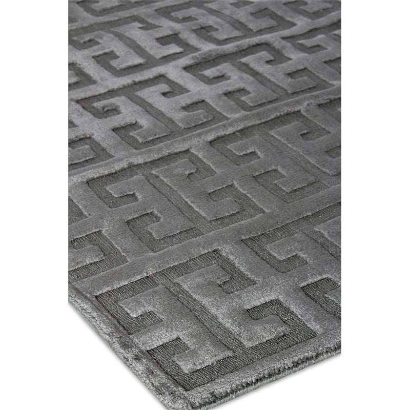 Kingsley Handloomed Bamboo Silk Aqua 8'x10' Area Rug