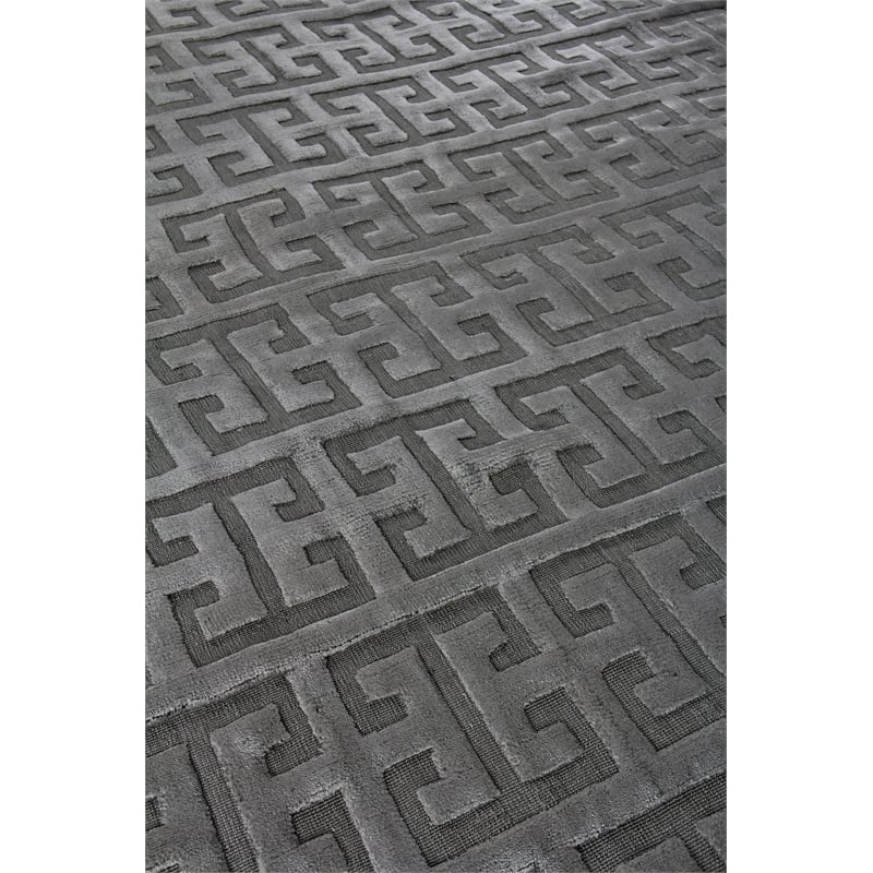 Kingsley Handloomed Bamboo Silk Aqua 8'x10' Area Rug