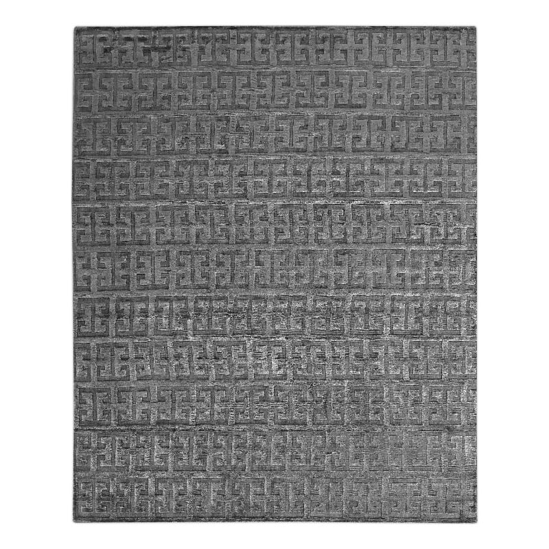 Kingsley Handloomed Bamboo Silk Aqua 8'x10' Area Rug