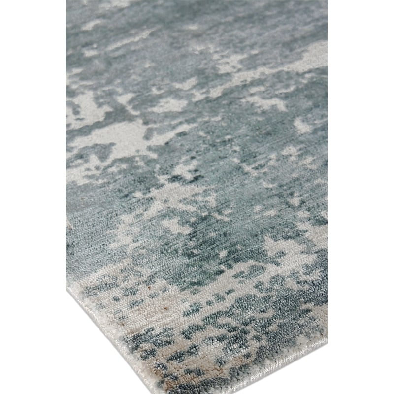 Koda Handloomed Bamboo Silk Light Blue 10'x14' Area Rug