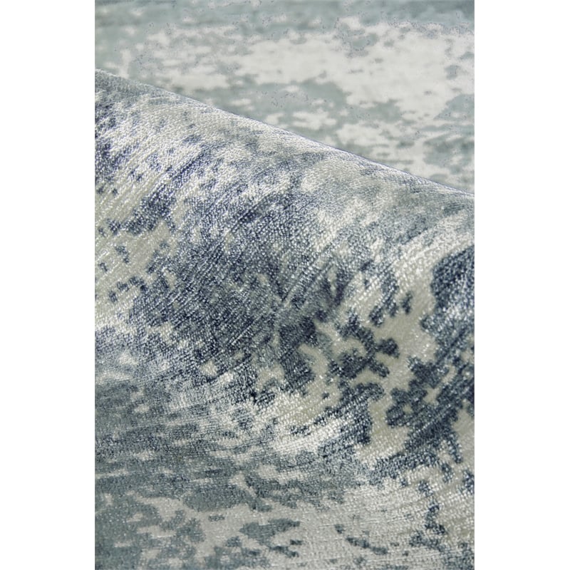 Koda Handloomed Bamboo Silk Light Blue 10'x14' Area Rug
