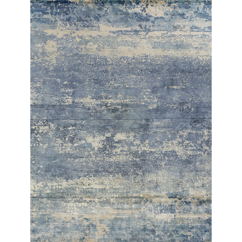 Koda Handloomed Bamboo Silk Light Blue 10'x14' Area Rug