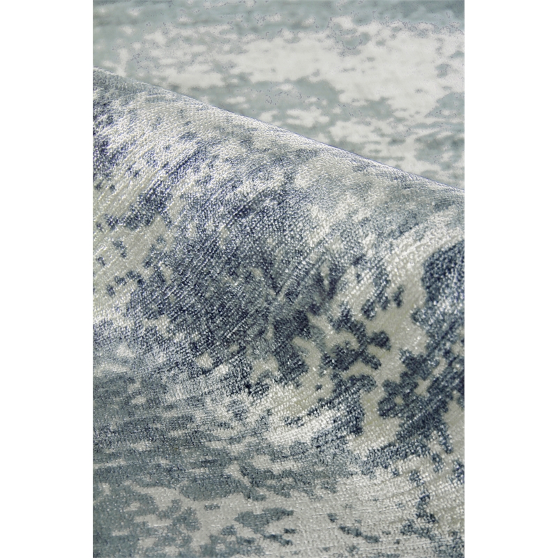 Koda Handloomed Bamboo Silk Light Blue 9'x12' Area Rug