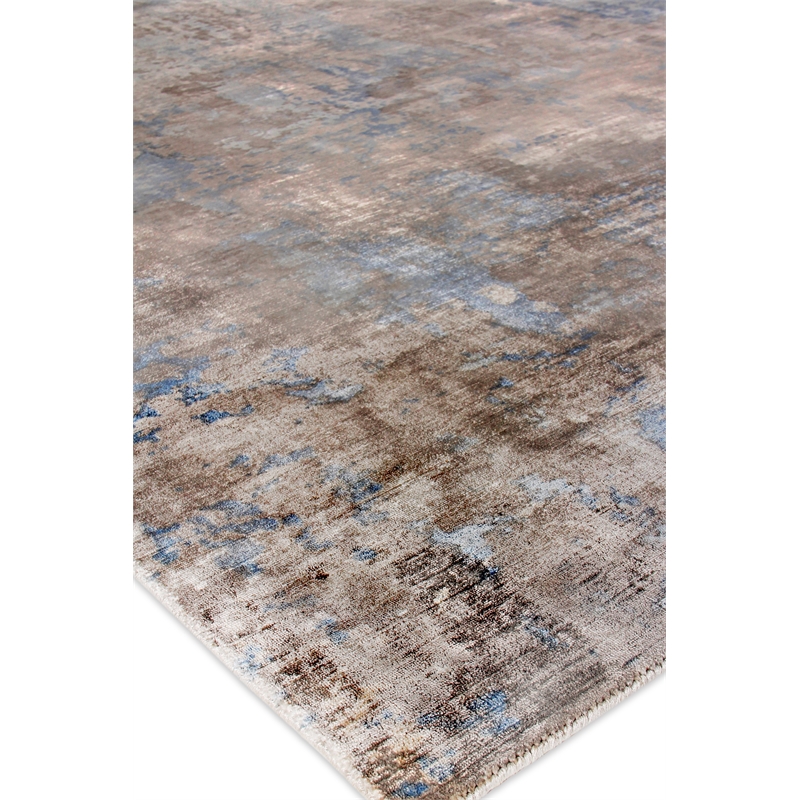 Koda Handloomed Bamboo Silk Blue/Gray 12'x15' Area Rug
